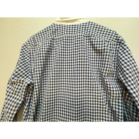 J.Crew Men's Button Down Slim Shirt Long Sleeve Size XL Blue White Gingham Check - Picture 11 of 11